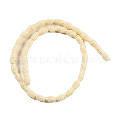 合成サンゴ彫刻ビーズ連売り  染め  コラム  レモンシフォン  10x7mm  穴：1.4mm  約38個/連  15.35インチ（39cm）&nbsp;CORA-C003-14A