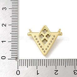 真鍮マイクロパヴェクリアキュービックジルコニアペンダント  三角形のチャーム  14KGP本金メッキ  17x19x4mm  穴：1mm&nbsp;LS-KK-U046-09G