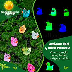 48Pcs 8 Colors Transparent Resin Pendants Colorful Night Glow Duck Pendant Creative Jewelry Accessories&nbsp;JX860A