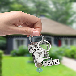 1Pc Alloy Dice Pendant Keychain&nbsp;KEYC-LP0001-52
