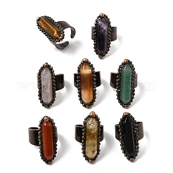 Natural Gemstone Cuff Open Rings&nbsp;GG-CBAB410-01