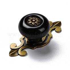 丸型磁器キャビネットドアノブ  キッチンの引き出しはキャビネットの取っ手を引っ張る  ネジと亜鉛合金の発見  ブラック  73x29.5x2mm&nbsp;FIND-Z004-18A
