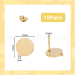 10Pairs 304 Stainless Steel Stud Earring Findings&nbsp;STAS-DC0013-85