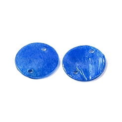 スプレー塗装された天然カピス貝のコネクタチャーム  ディスク  藤紫色  15x1.5mm  穴：1mm&nbsp;BSHE-S304-18F