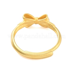 Bowknot Brass Adjustable Rings for Women&nbsp;RJEW-L120-016G-02