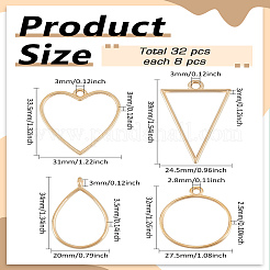 32Pcs 4 Styles Alloy Open Back Bezel Pendants&nbsp;FIND-LP0003-92KCG