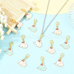 15Pcs 3 Colors Elephant Alloy Enamel Pendant Decorations&nbsp;HJEW-YW00428