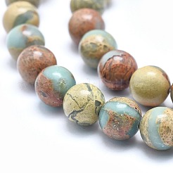 Natural Aqua Terra Jasper Beads Strands&nbsp;G-N0128-48-10mm