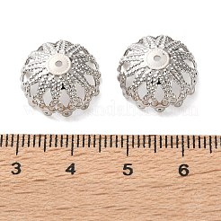 真鍮製ビーズキャップ  花  カドミウムフリー＆鉛フリー  ラックめっき  長持ちメッキ  銀  15x7mm  穴：1.2mm&nbsp;KK-C260-21A-S