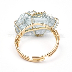 Nuggets Shape Natural Quartz Adjustable Finger Rings&nbsp;RJEW-E166-05