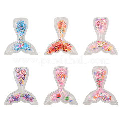30Pcs 6 Colors Quicksand Sequin Plastic Cabochons&nbsp;KY-CJ0001-42