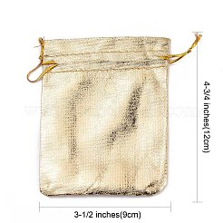 オーガンジーバッグ巾着袋  長方形  ゴールド  12x9cm&nbsp;X-OP-S009-12x9cm-02