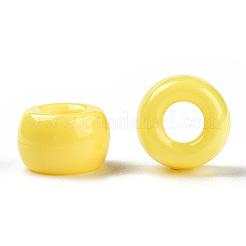不透明なプラスチックビーズ  バレル  きいろ  9x6mm  穴：3.8mm  約1950個/500g&nbsp;KY-T025-01-F16