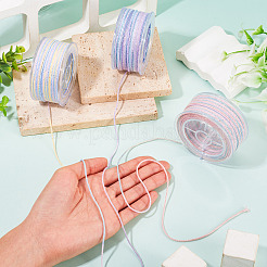 3ロール 3色セグメント染色コットン＆メタリックストリング糸  ラウンド  DIYの工芸品について  ギフトラッピングとジュエリー作り  ミックスカラー  1mm  約32.81ヤード（30m）/ロール&nbsp;OCOR-TA0004-12