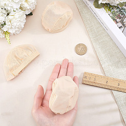 女性用PPメッシュネットウィッグキャップ  ナバホホワイト  70x54mm&nbsp;DIY-WH0683-07B