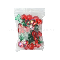 10個3スタイル透明アクリルパーツ  チェリー  レッド  31.5~33.5x26~26.5x12.5~13mm  穴：1.5~2.8mm&nbsp;OACR-FS0001-82
