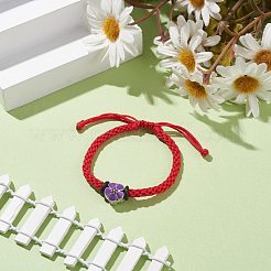 花編みビーズブレスレット  子供のための幸運な赤いブレスレット  ミックスカラー  内径：1-7/8~2-5/8インチ（4.7~6.8cm）&nbsp;BJEW-JB07684