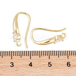 Rack Plating Brass Cubic Zirconia Earring Hooks&nbsp;KK-S374-05G-05