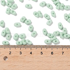 不透明なアクリルビーズ  ピーナッツ  アクアマリン  6.5x4x3mm  穴：1.4mm  約9890個/500g&nbsp;MACR-L005-06B