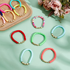 3 Sets 36Pcs Polymer Clay Heishi Beaded Stretch Bracelets&nbsp;BJEW-GO0001-38