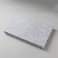 ベルベットリングオーガナイザーディスプレイトレイ  長方形  グレー  35.2x24.1x3.2cm&nbsp;ODIS-WH0030-364