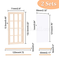 DIY Rectangle Wooden Mini Windows&nbsp;DIY-WH0002-26