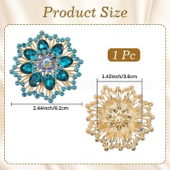 バックパックの服用の花の合金ラインストーンブローチ  モンタナ州  62mm&nbsp;JEWB-WH20011-02E
