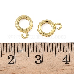 真鍮チューブベイル  カン付き  長持ちメッキ  鉛フリー＆カドミウムフリー  18KGP本金メッキ  9.5x7x2mm  穴：1.4mm  内径：4mm&nbsp;KK-L245-05G-02