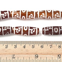 米の形をしたチベット風のDziビーズ連売り  天然石瑪瑙ビーズ  染め＆加熱  サドルブラウン  片目  3mm  穴：29~30x9.5~10.5mm  約2~3個/連  10（11.38~11.61''センチメートル）&nbsp;G-A269-A04-01