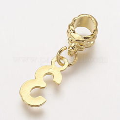 合金ヨーロッパダングルチャーム  数  NUM。3  27.5~28mm  穴：4mm&nbsp;PALLOY-F177-G-3