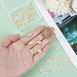 真鍮製ペンダント30個  アジャスターチェーンドロップ  楕円形の単語の手作りチャーム  14KGP本金メッキ  12.5x6.5x0.6mm  穴：1.2mm&nbsp;KK-BC0013-47
