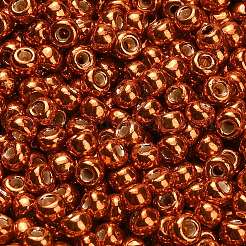 トーホー 6/0ラウンドビーズ  日本製シードビーズ  （pf562)パーマフィニッシュバーントオレンジメタリック  4mm  穴：1.5mm  約7570個/ポンド&nbsp;SEED-TR06-PF0562