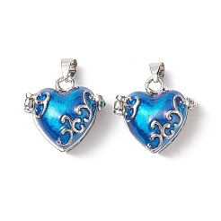 Enamel Heart Rack Plating Brass Prayer Box Pendants&nbsp;KK-L101-02C