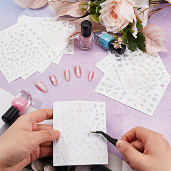 9 Sheets 9 Colors Laser Silver Nail Decals Stickers&nbsp;MRMJ-OC0003-63