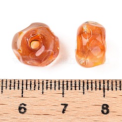 手作りランプワークビーズ連売り  ロンデル  ペルー  11.5~12.5x7mm  穴：2.5mm  約20個/連  5.51~6''（14~15センチメートル）&nbsp;LAMP-T021-15G