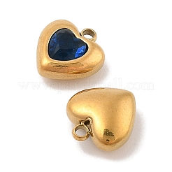Ion Plating(IP) 304 Stainless Steel Micro Pave Cubic Zirconia Pendants&nbsp;STAS-S131-17G-02