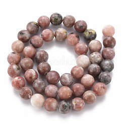 Round Natural Maible and Sesame Jasper/Kiwi Jasper Beads Strands&nbsp;G-S170-8mm