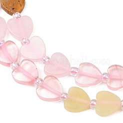 Natural Rose Quartz & Cherry Quartz Glass & Rhodonite & Crazy Agate & Synthetic Goldstone Beads Strands&nbsp;G-F811-A05-02