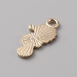 合金エナメルチャーム  海のテーマ  ライトゴールド  タツノオトシゴ  19.5x9.5x1mm  穴：2mm&nbsp;ENAM-WH0068-02G-KCG