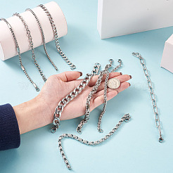 Unisex 304 Stainless Steel Chain Bracelets&nbsp;BJEW-TA0001-05P