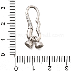 925 Sterling Silver Cubic Zirconia Fold Over Clasps&nbsp;STER-R011-01P