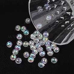 Faceted Eco-Friendly Transparent Acrylic Round Beads&nbsp;TACR-K001-8mm-22