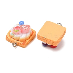 Strawberry Theme Opaque Resin Imitation Food Pendants&nbsp;RE-CBABBAC-01