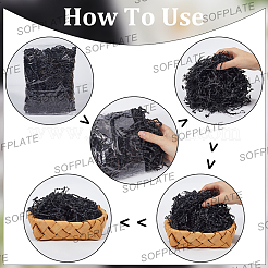 4セットの紙細断紙フィラー  ブラック  3x0.1mm  50 G /セッティング&nbsp;OCOR-SP0001-03D
