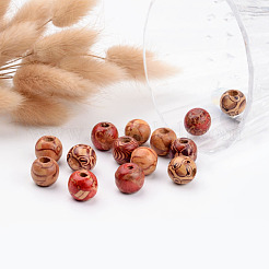 Round Printed Wood Beads&nbsp;X-WOOD-R243-13mm-M2