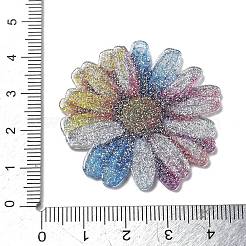 アクリルパーツ  花  カラフル  40x2mm  穴：1.6mm&nbsp;OACR-I016-04B