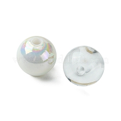 250 個 8 スタイル不透明なアクリル ビーズ  ABカラーメッキ  ラウンド  ミックスカラー  8~16x7~15mm  穴：2~2.8mm&nbsp;MACR-FS0001-62