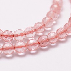 Cherry Quartz Glass Beads Strands&nbsp;G-G736-24-4mm
