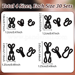 120Bgas 4 Styles Nylon & Iron Hook and Eye&nbsp;DIY-NB0016-10A