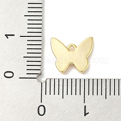 Rack Plating Brass & Shell Butterfly Charms with Epoxy Resin&nbsp;KK-K380-02G-01